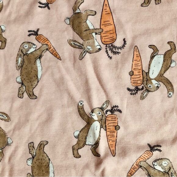 Carter’s Cotton Bunny Print T-shirt Two- Piece Pink Pajama Set Girl’s Size 14 - Picture 3 of 8